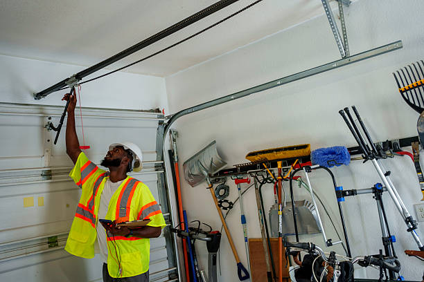 Professional Garage Door Panel Replacement technician working in Waushara County County, WI